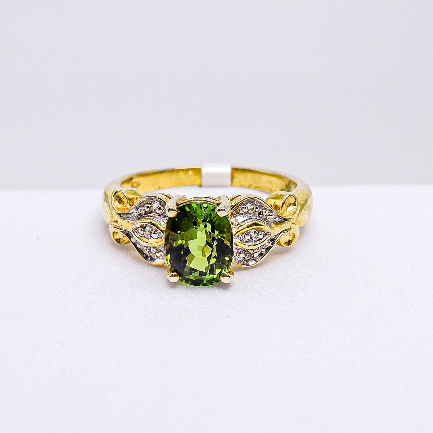 แหวนเงินแท้ 925 ฝังพลอย ทัวร์มาลีน (Tourmaline) + ไวท์โทพาส (whitetopaz)