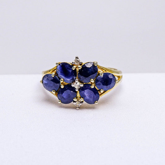 แหวนเงินแท้ 925 ฝังพลอย ไพลินมาบีร่า (Mabira Blue Sapphire) + เซอร์คอน (Zircon)