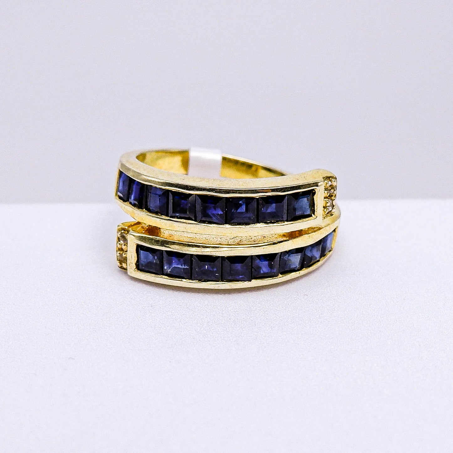 แหวนเงินแท้ 925 ฝังพลอย ไพลิน (Blue Sapphire) + ไวท์โทพาส (whitetopaz)