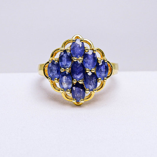 แหวนเงินแท้ 925 ฝังพลอย ไพลินมาบีร่า (Mabira Blue Sapphire)