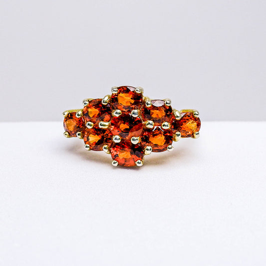 แหวนเงินแท้ 925 ฝังพลอย สเปสซาไทท์ (Spessartite Garnet)