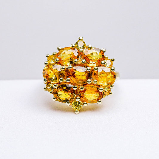 แหวนเงินแท้ 925 ฝังพลอย บุษราคัม (Yellow Sapphire)