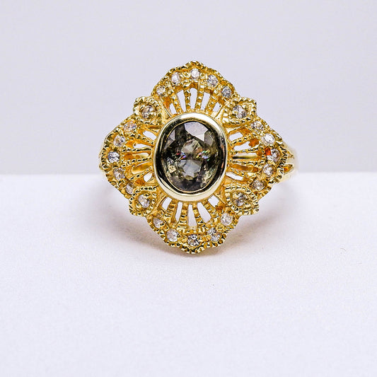 แหวนเงินแท้ 925 ฝังพลอย แซฟไฟร์ทังก้า (Tungka Sapphire) + เซอร์คอน (Zircon)