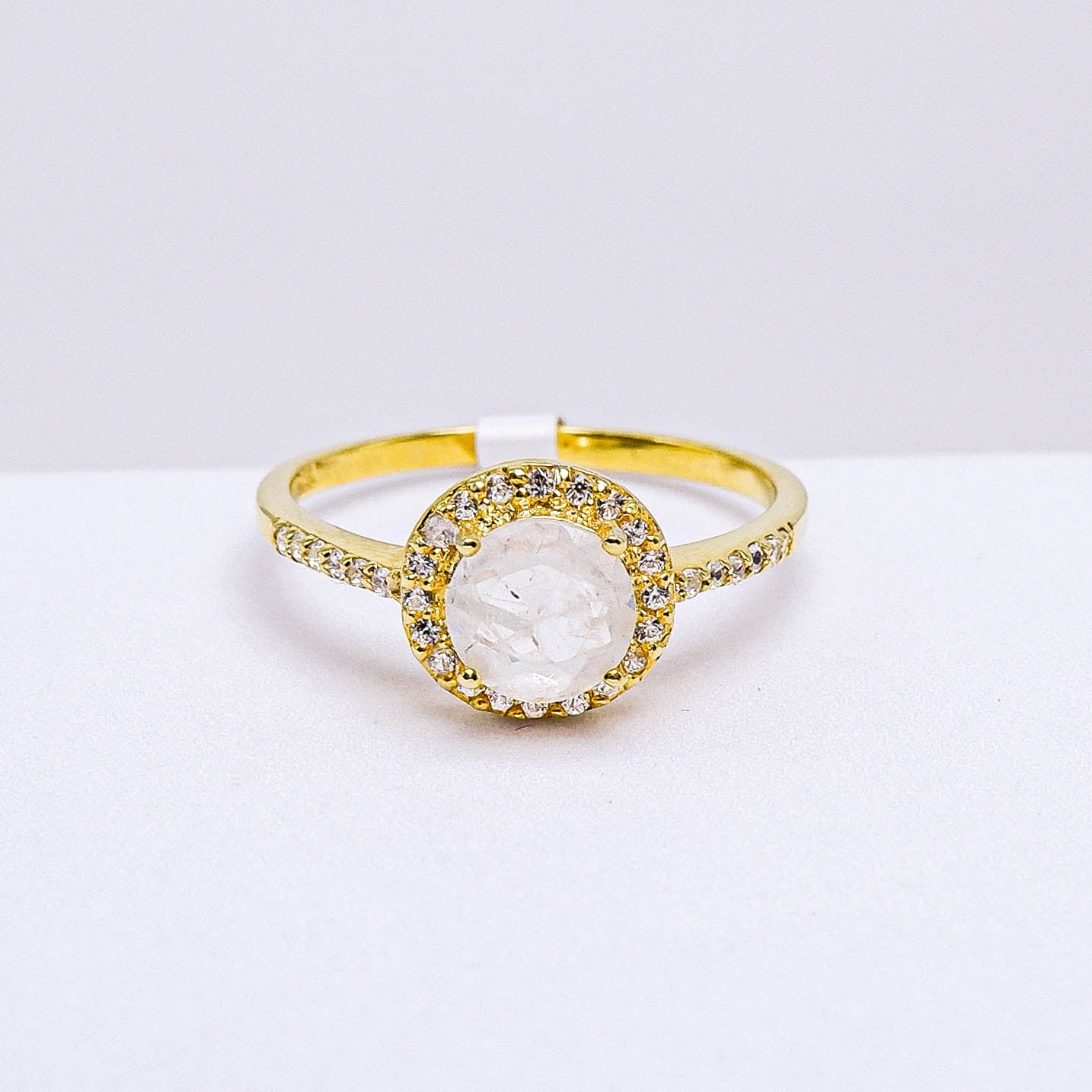 แหวนเงินแท้ 925 ฝังพลอย มูนสโตน (Moonstone) + เซอร์คอน (Zircon)