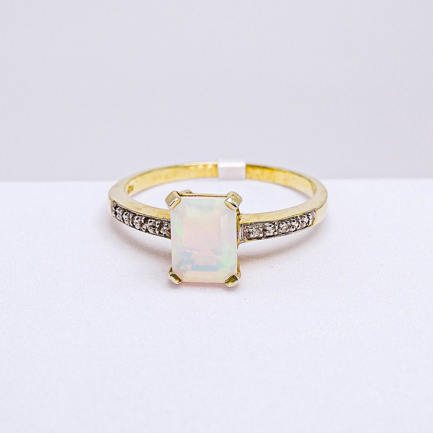 แหวนเงินแท้ 925 ฝังพลอย โอปอล (Opal) + เซอร์คอน (Zircon)