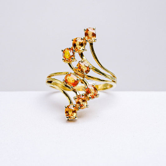 แหวนเงินแท้ 925 ฝังพลอย บุษราคัมบางกะจะ (Yellow Sapphire)
