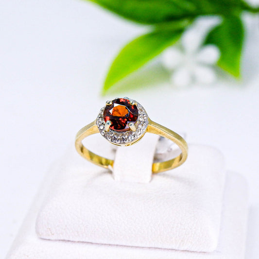 แหวนเงินแท้ 925 ฝังพลอย เพทายดิบ (Unheated Zircon) + เซอร์คอน (Zircon)