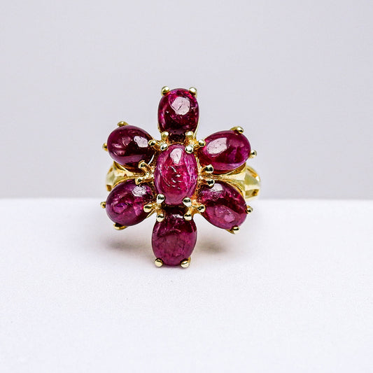 แหวนเงินแท้ 925 ฝังพลอย ทับทิมดิบ (Unheated Ruby)