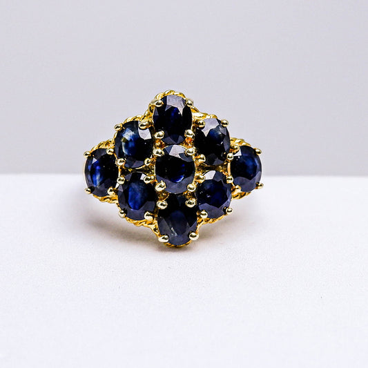 แหวนเงินแท้ 925 ฝังพลอย ไพลิน (Blue Sapphire)