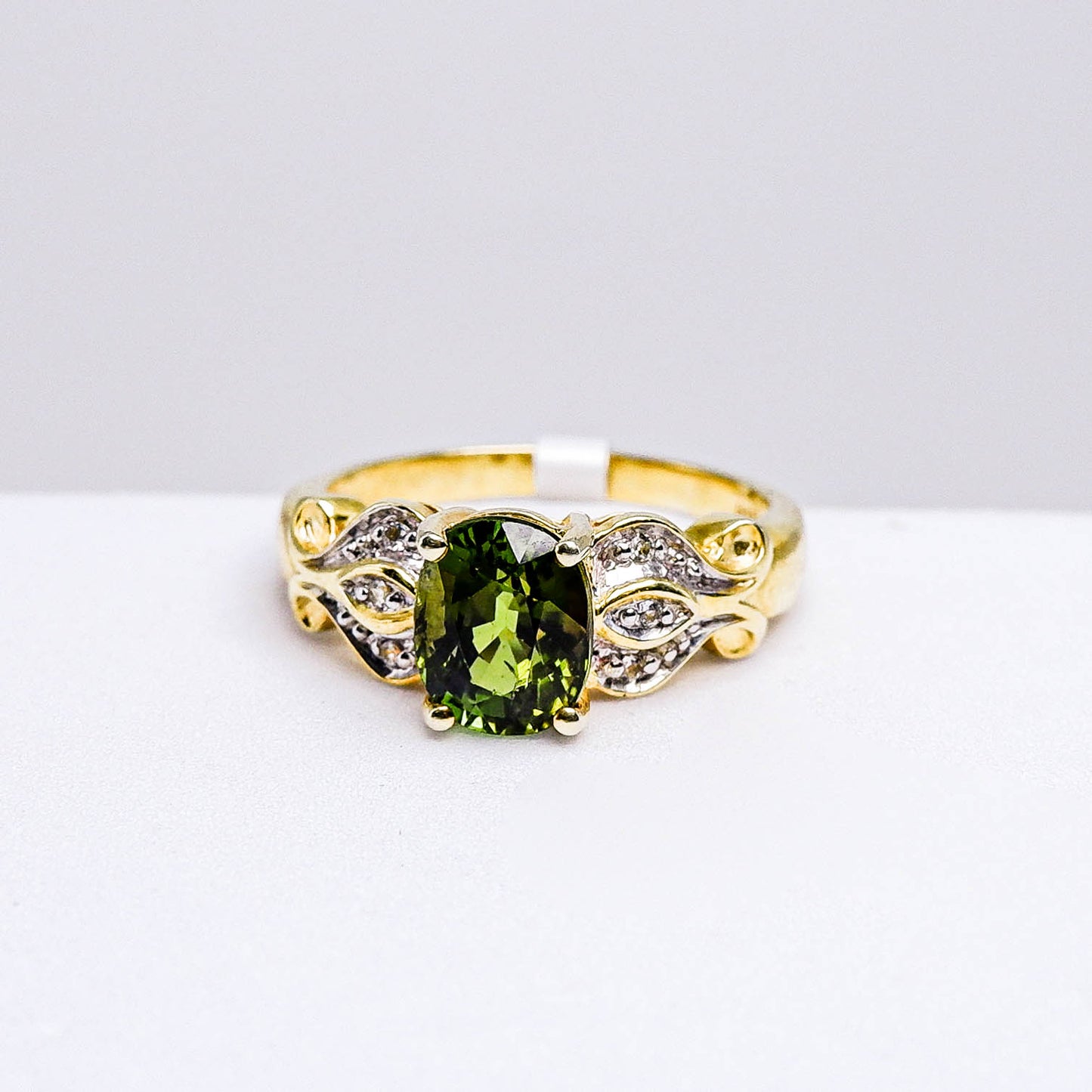 แหวนเงินแท้ 925 ฝังพลอย ทัวร์มาลีน(Tourmaline) + ไวท์โทพาส(whitetopaz)