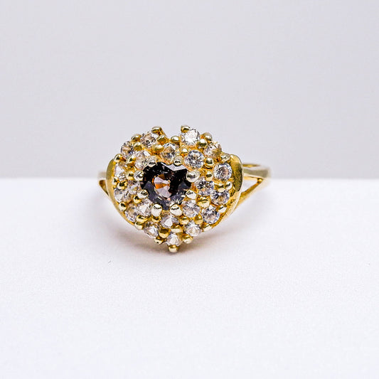 แหวนเงินแท้ 925 ฝังพลอย แซฟไฟร์แทนซาเนีย (Songea Sapphire) + เซอร์คอน (Zircon)