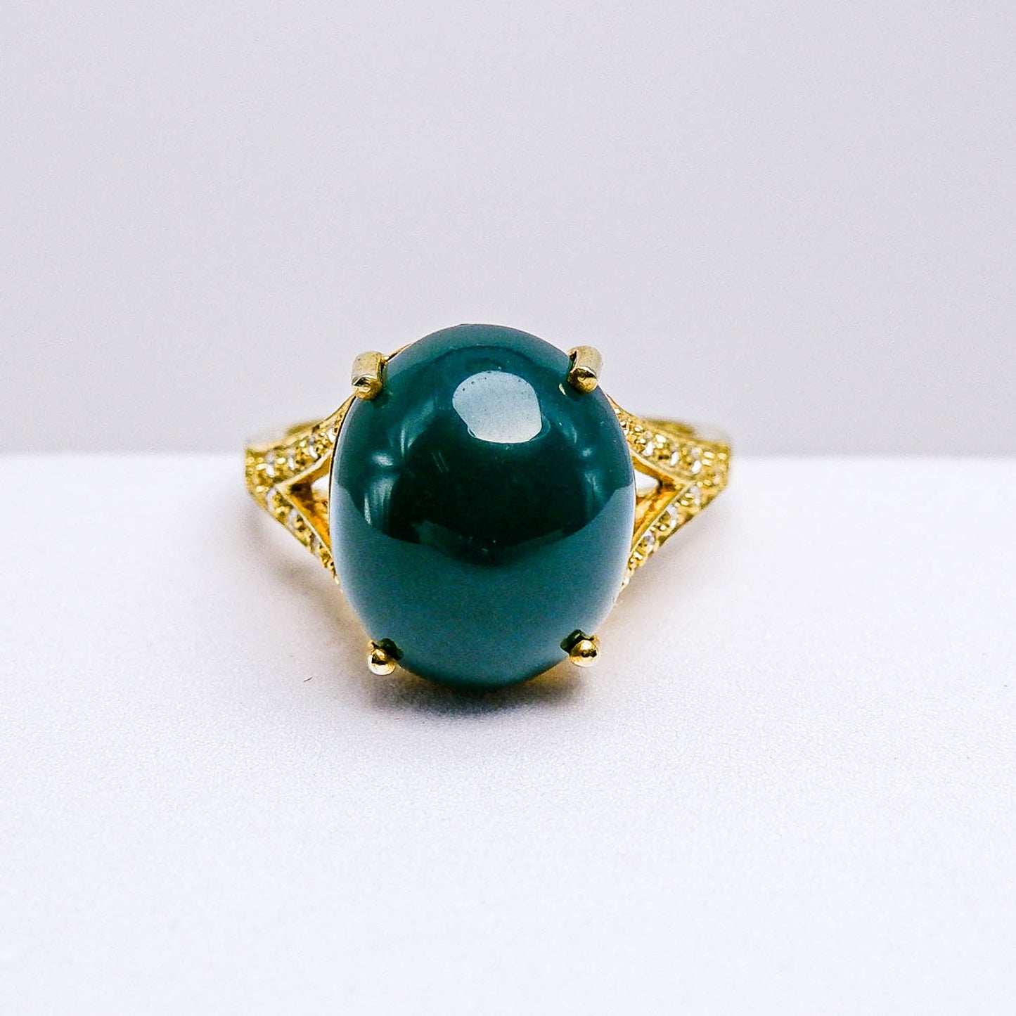 แหวนเงินแท้ 925 ฝังพลอย โมรา (Agate) + ไวท์โทพาส (whitetopaz)