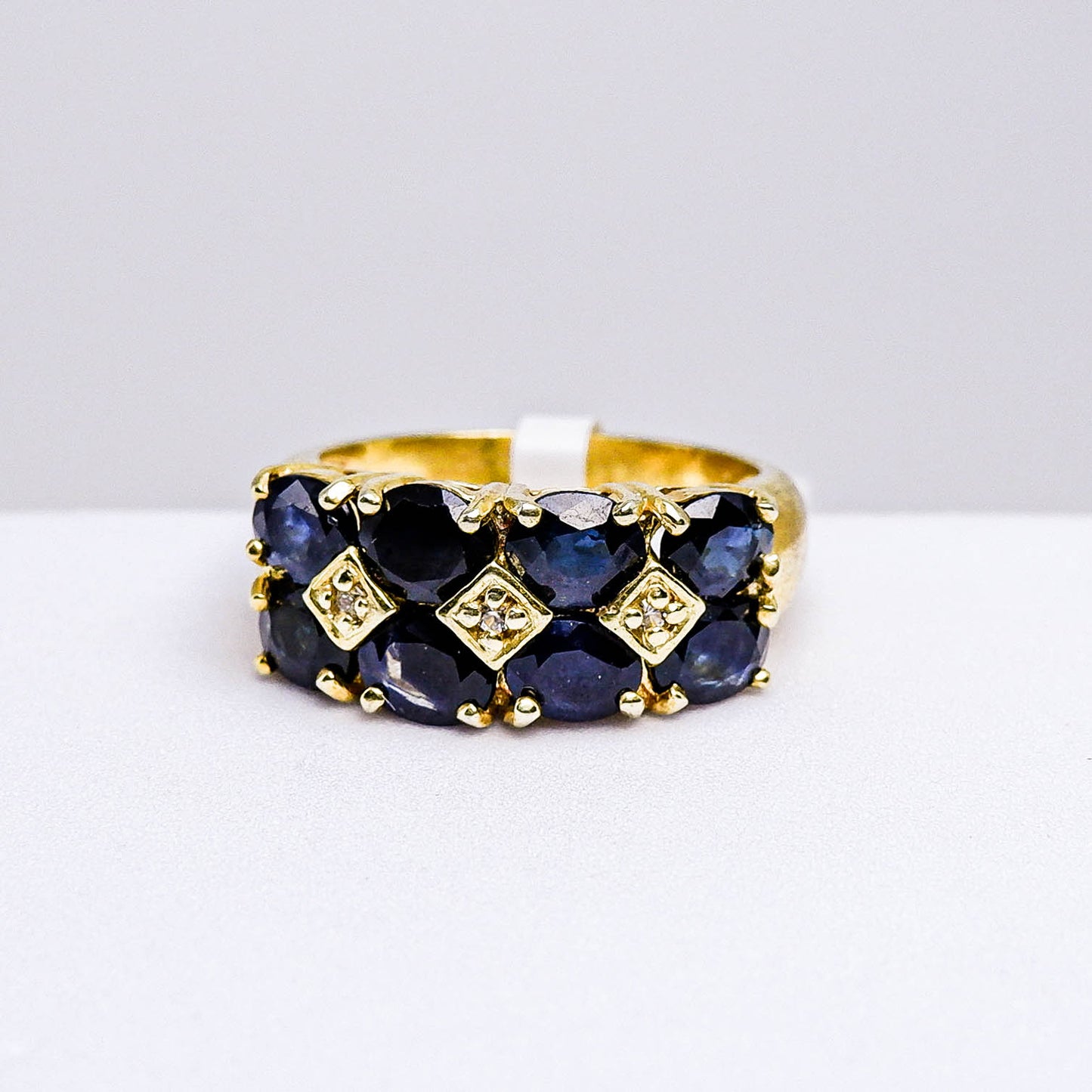 แหวนเงินแท้ 925 ฝังพลอย ไพลิน (Blue Sapphire) + เซอร์คอน (Zircon)