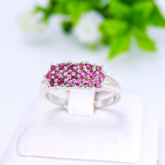 แหวนเงินแท้ 925 ฝังพลอย ทับทิมไทย (Siam Ruby)