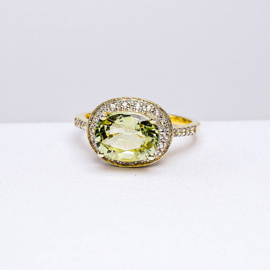 แหวนเงินแท้ 925 ฝังพลอย ทัวร์มาลีน (Tourmaline) + ไวท์โทพาส(whitetopaz)