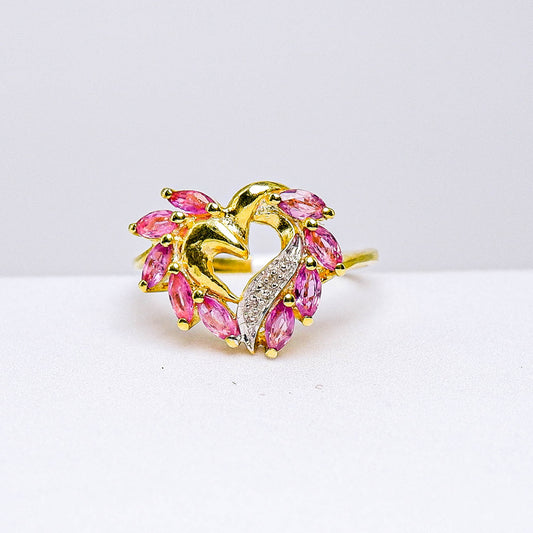 แหวนเงินแท้ 925 ฝังพลอย ทับทิมไทย (Siam Ruby) + เซอร์คอน (Zircon) (สำเนา)