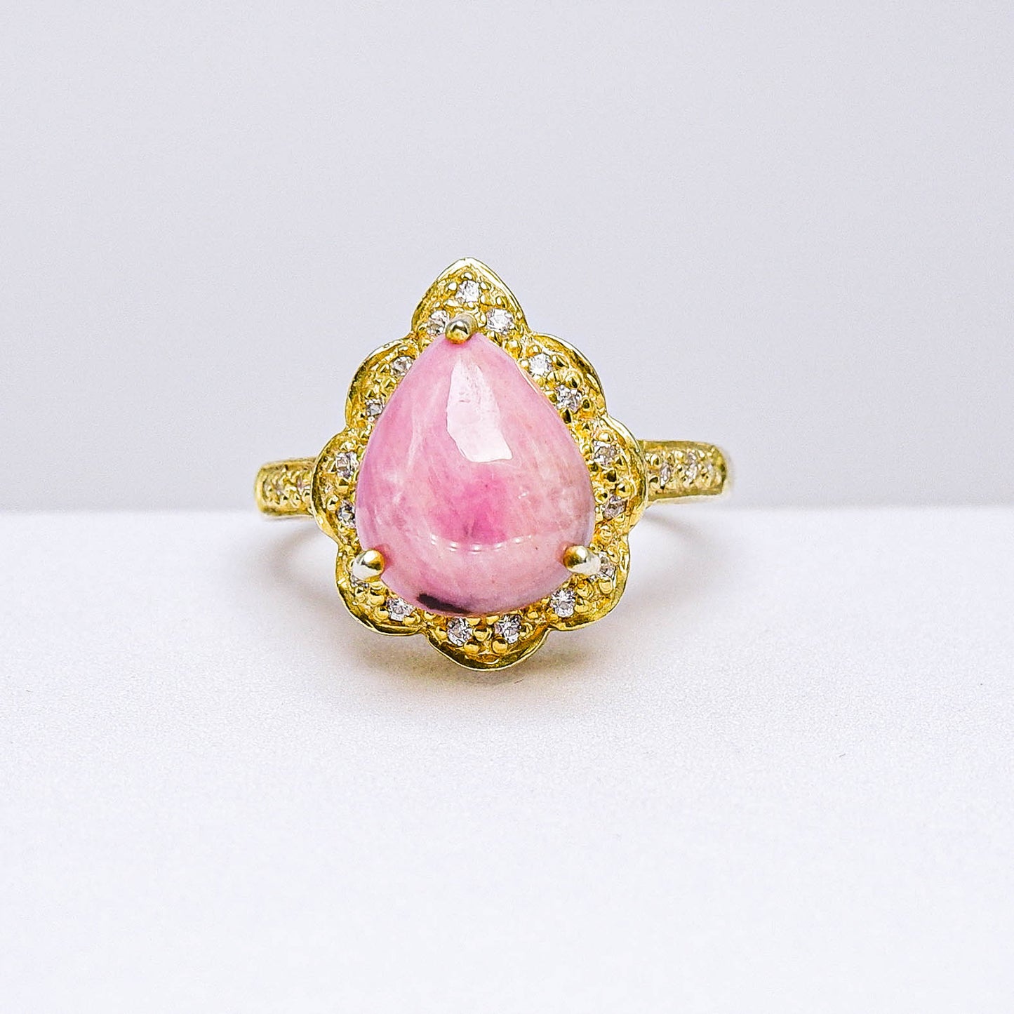 แหวนเงินแท้ 925 ฝังพลอย ทับทิม (Ruby) + ไวท์โทพาส (whitetopaz)