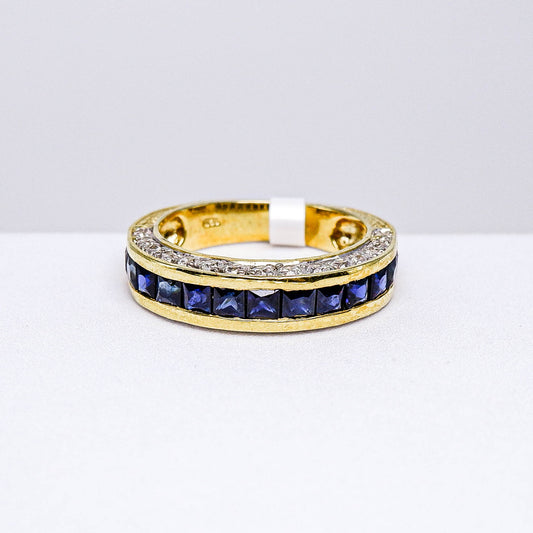 แหวนเงินแท้ 925 ฝังพลอย ไพลิน (Blue Sapphire) + เซอร์คอน (Zircon)