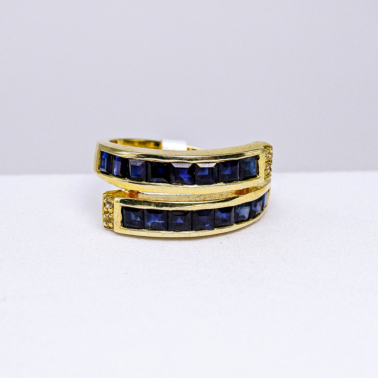 แหวนเงินแท้ 925 ฝังพลอย ไพลิน (Blue Sapphire) + ไวท์โทพาส (whitetopaz)