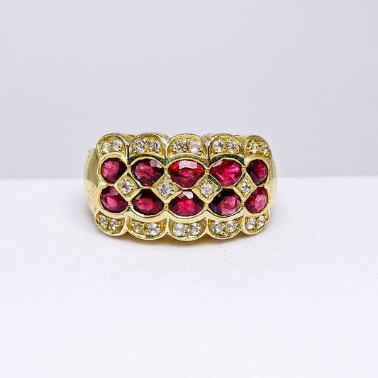แหวนเงินแท้ 925 ฝังพลอย สปิเนล (Spinel) + ไวท์โทพาส (whitetopaz)