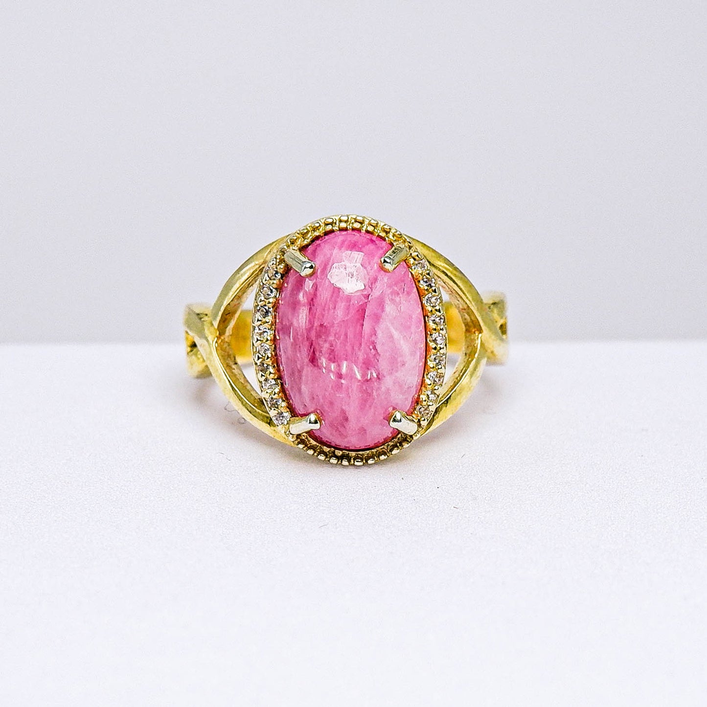 แหวนเงินแท้ 925 ฝังพลอย ทับทิมอาฟ (African Ruby) + ไวท์โทพาส (whitetopaz)