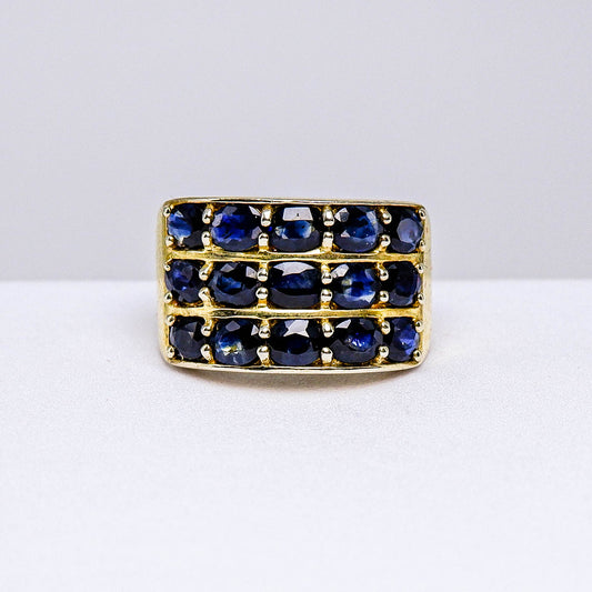 แหวนเงินแท้ 925 ฝังพลอย ไพลิน (Blue Sapphire)