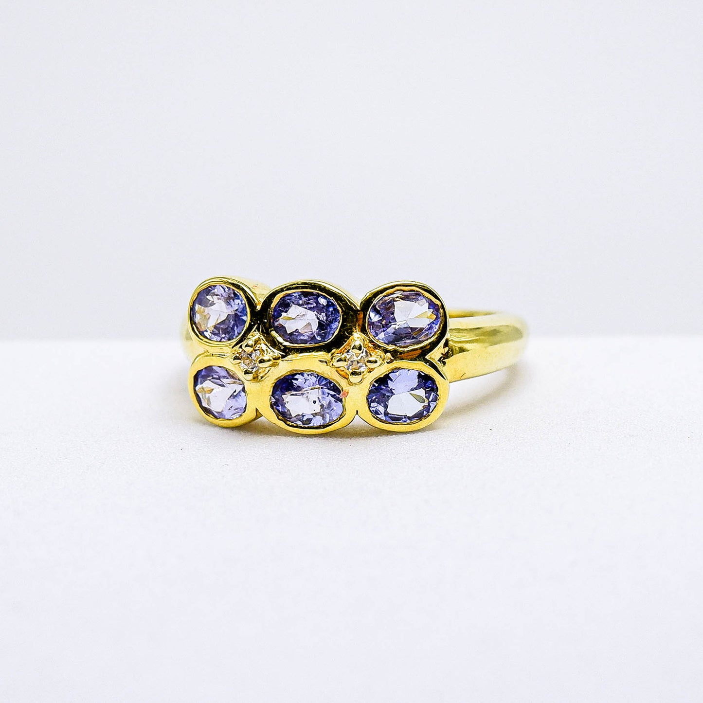 แหวนเงินแท้ 925 ฝังพลอย แทนซาไนท์ (Tanzanite) + เซอร์คอน (Zircon)