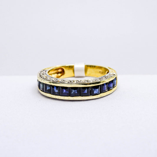 แหวนเงินแท้ 925 ฝังพลอย ไพลิน (Blue Sapphire) + เซอร์คอน (Zircon)