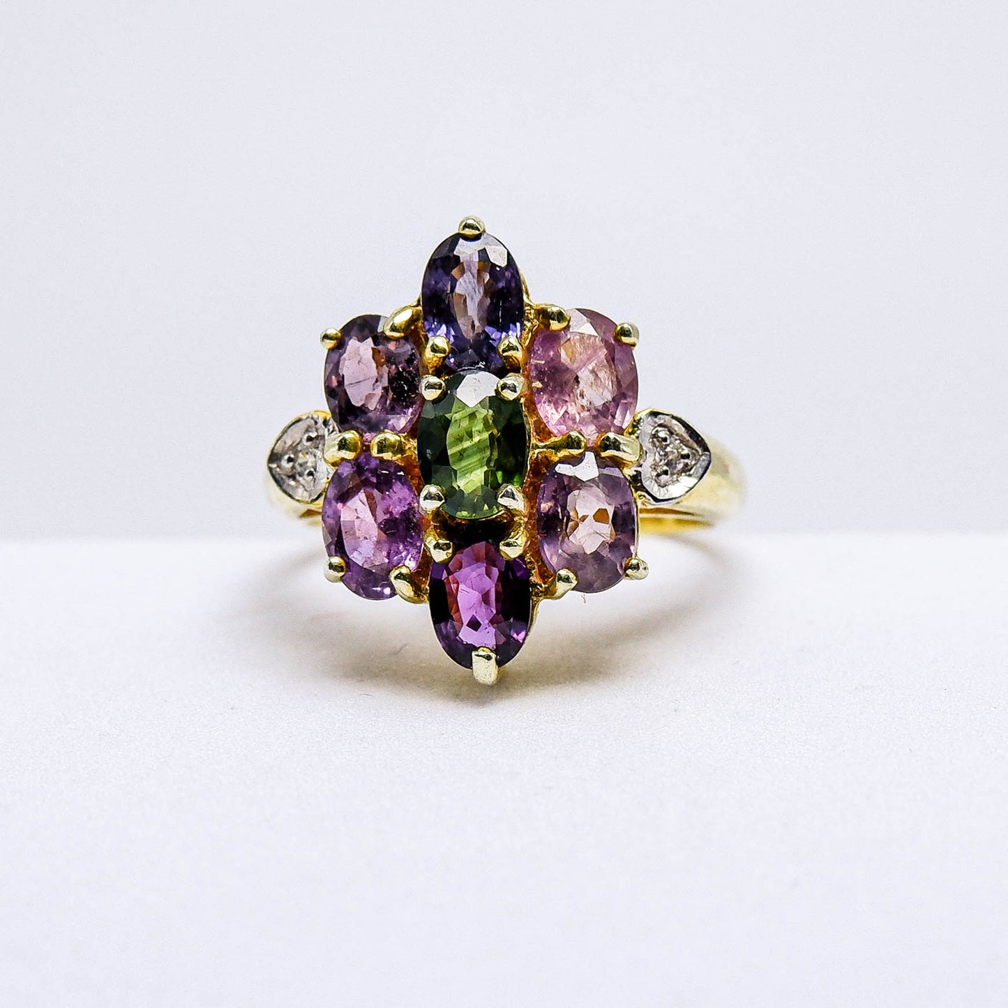 แหวนเงินแท้ 925 ฝังพลอย แซฟไฟร์ไทย (Thai Sapphire) + เซอร์คอน (Zircon)