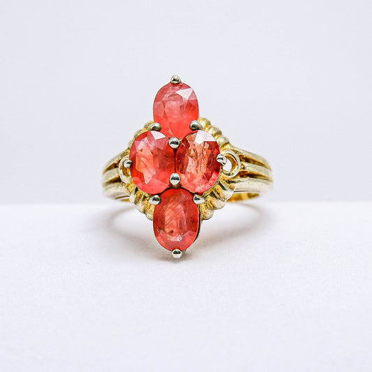 แหวนเงินแท้ 925 ฝังพลอย ออเรนจ์แซฟไฟร์ (Orange Sapphire)