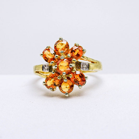 แหวนเงินแท้ 925 ฝังพลอย บุษราคัมบางกะจะ (Yellow Sapphire) + เซออ์คอน (Zircon)