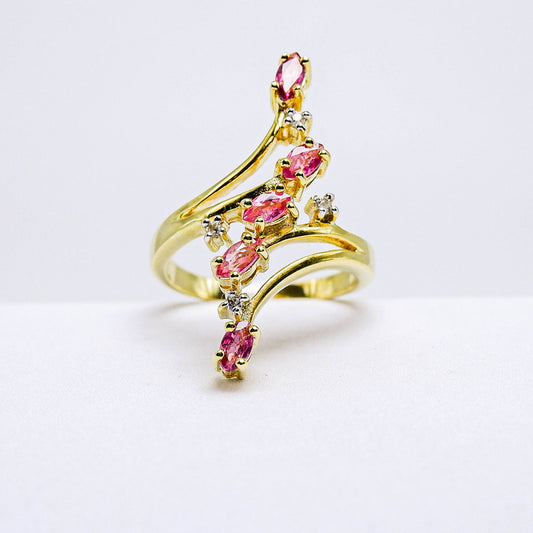 แหวนเงินแท้ 925 ฝังพลอย ทับทิมไทย (Siam Ruby) + เซอร์คอน (Zircon)
