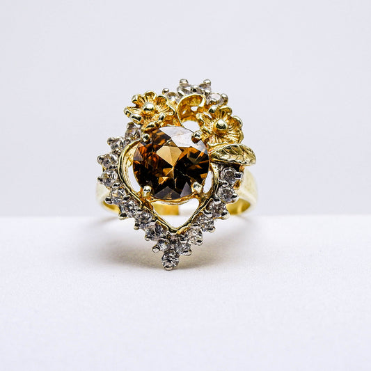 แหวนเงินแท้ 925 ฝังพลอย เพทายดิบ (Unheated Zircon) + เซอร์คอน (Zircon)