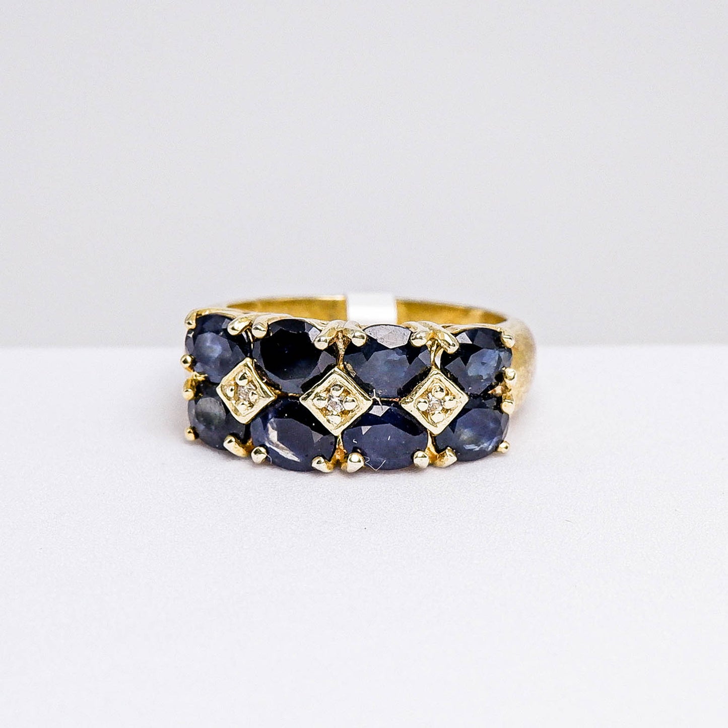 แหวนเงินแท้ 925 ฝังพลอย ไพลิน (Blue Sapphire) + เซอร์คอน (Zircon)