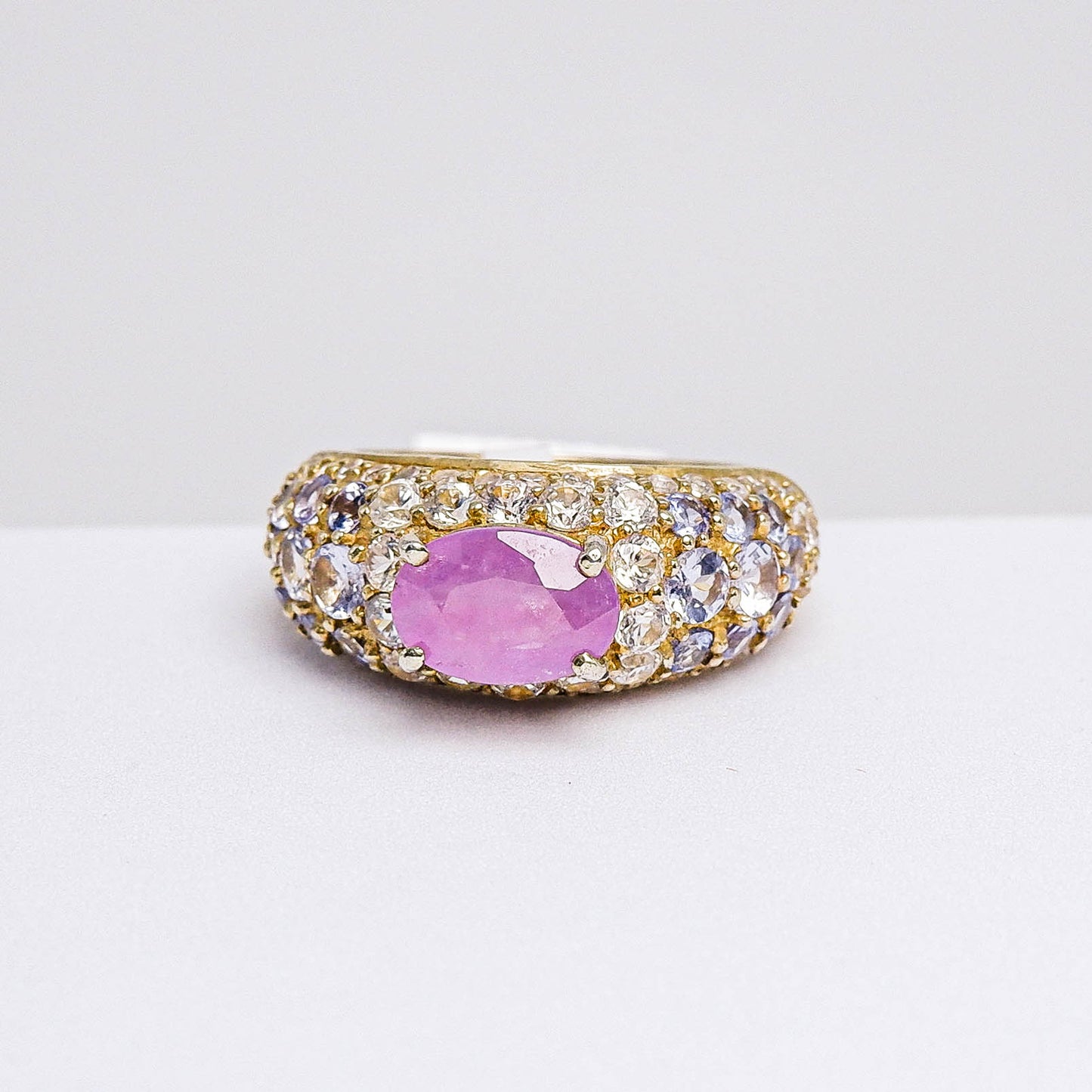 แหวนเงินแท้ 925 ฝังพลอย แซฟไฟร์เวียดนาม(Vietnam Sapphire)+แทนซาไนท์(Tanzanite)+เซอร์คอน(Zircon)