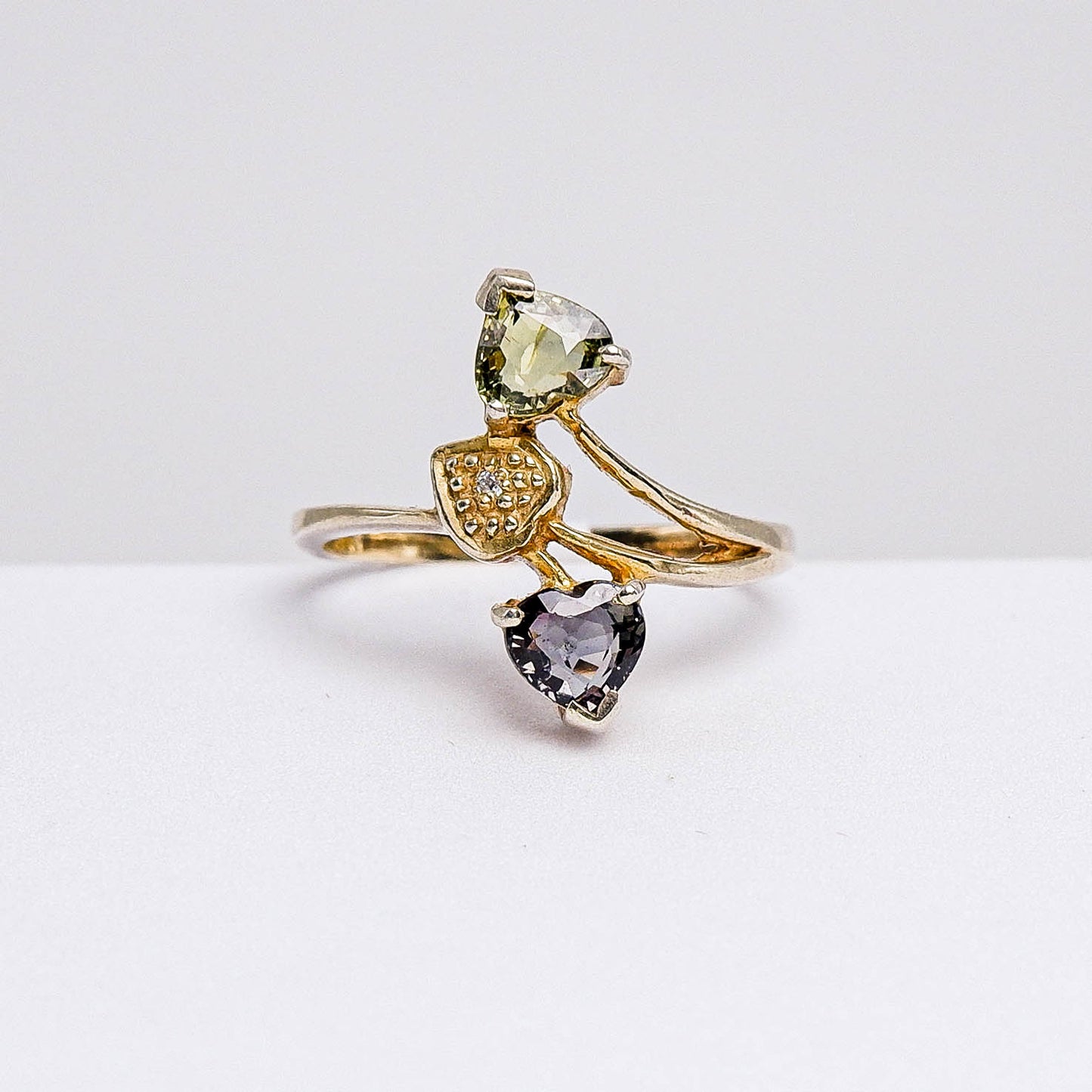 แหวนเงินแท้ 925 ฝังพลอย แฟนซีแทนซาเนีย (ดิบ)  (Fancy Tanzanite)(Unheated) + เซอร์คอน (Zircon)