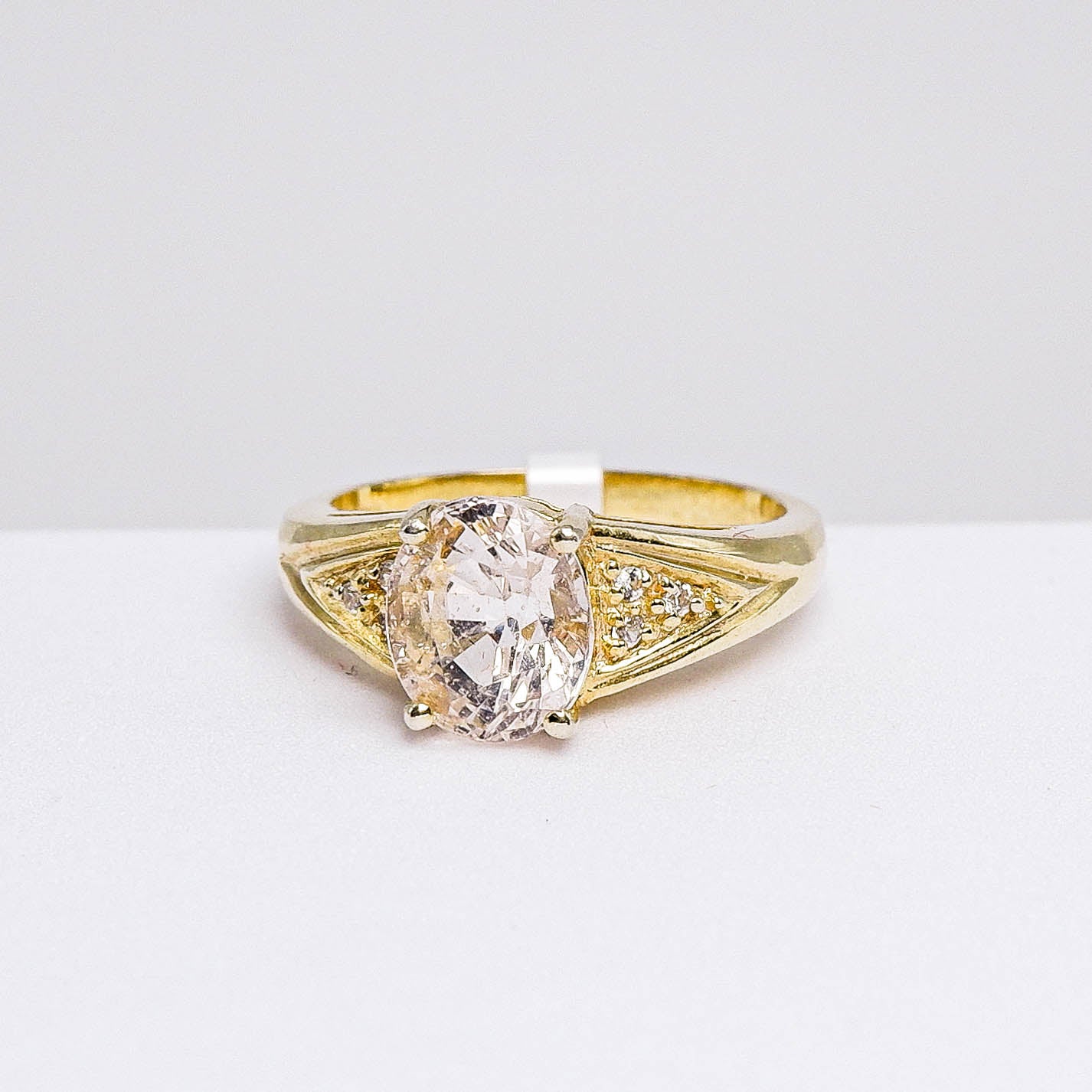 แหวนเงินแท้ 925 ฝังพลอย มอร์แกไนท์ (Morganite) + เซอร์คอน (Zircon)