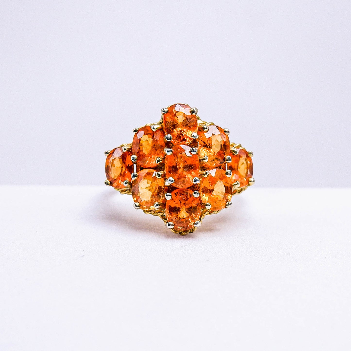 แหวนเงินแท้ 925 ฝังพลอย สเปสซาไทท์ (Spessartite Garnet)