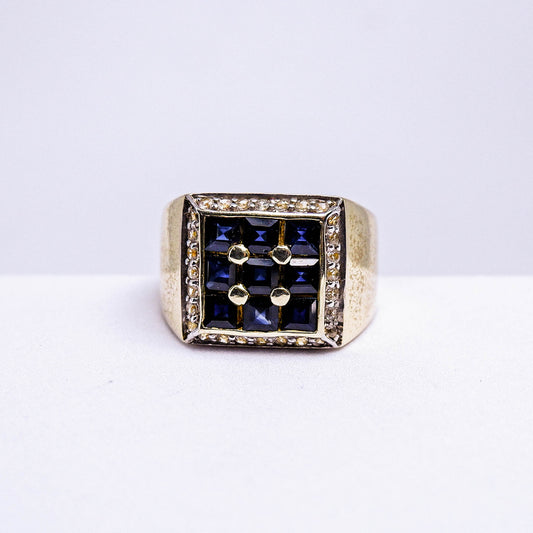 แหวนเงินแท้ 925 ฝังพลอย ไพลิน (Blue Sapphire) + เซอร์คอน (Zircon)