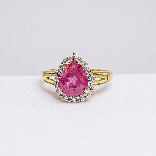 แหวนเงินแท้ 925 ฝังพลอย ทับทิม (Ruby) + เซอร์คอน (Zircon)