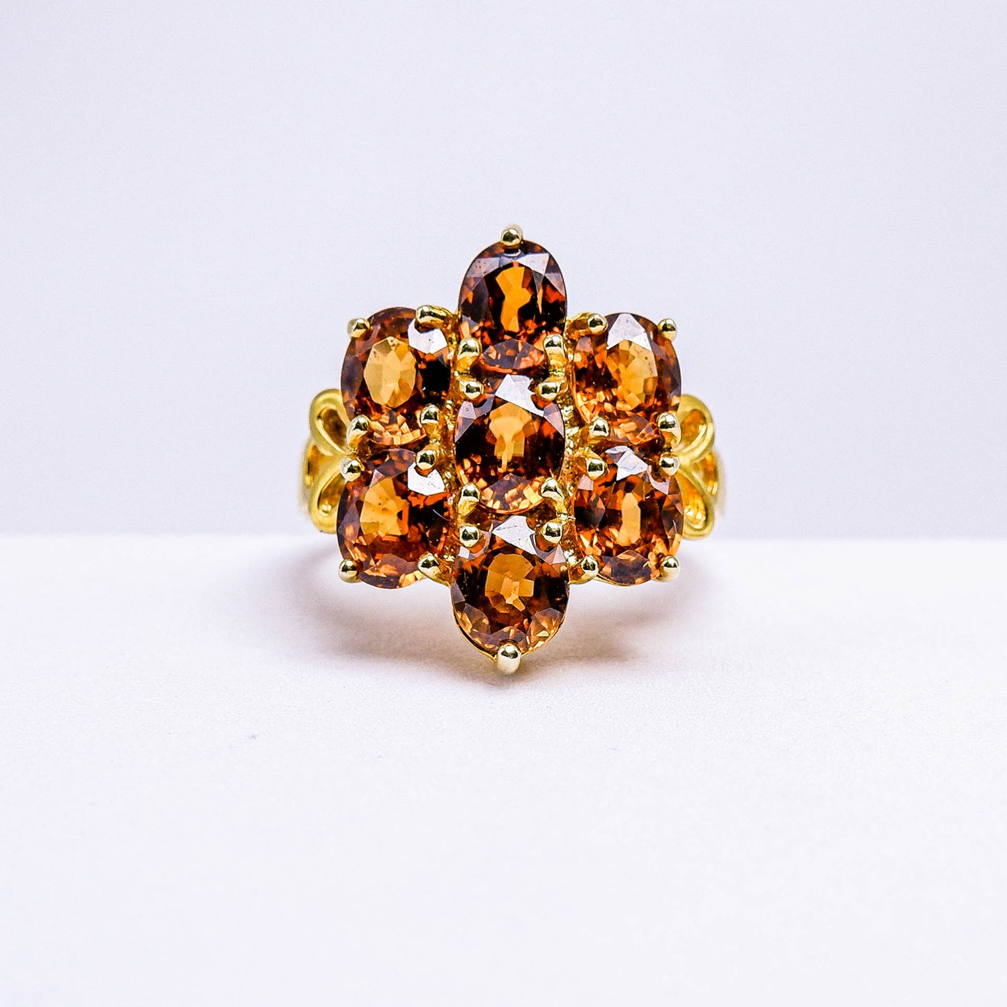 แหวนเงินแท้ 925 ฝังพลอย เพทาย (ดิบ) (Unheated Zircon)