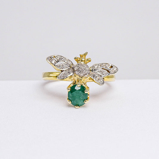 แหวนเงินแท้ 925 ฝังพลอย มรกต (Emerald cut) + เซอร์คอน (Zircon)