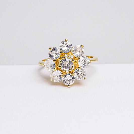 แหวนเงินแท้ 925 ฝังพลอย เพทายขาว (White Zircon)