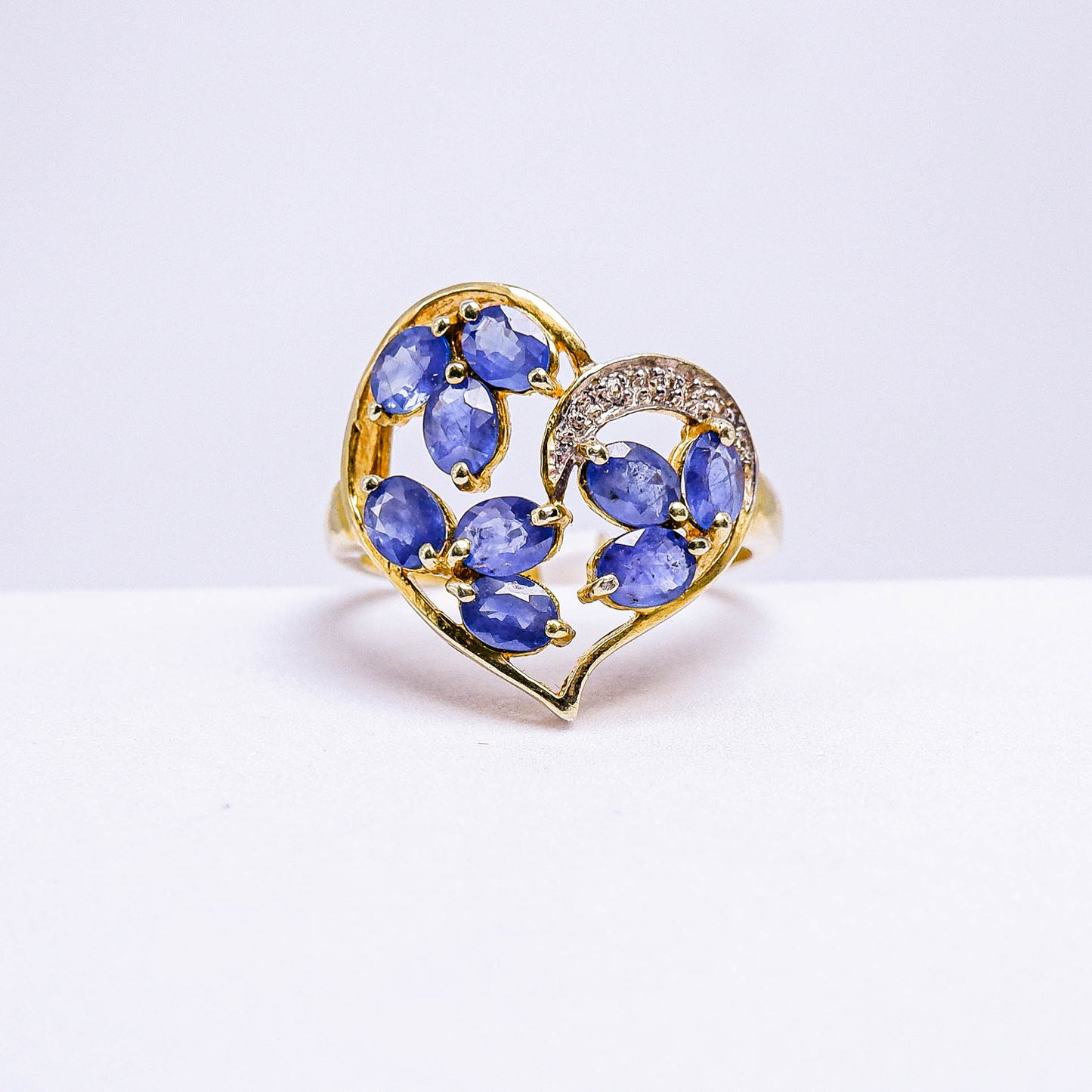 แหวนเงินแท้ 925 ฝังพลอย ไพลิน (Blue Sapphire) + ไวท์โทพาส (whitetopaz)