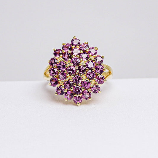 แหวนเงินแท้ 925 ฝังพลอย โรโดไลท์ (Rhodolite)
