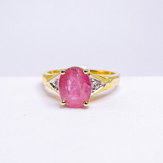 แหวนเงินแท้ 925 ฝังพลอย ทับทิมแทนซาเนีย (Tanzania Ruby) + เซอร์คอน (Zircon)