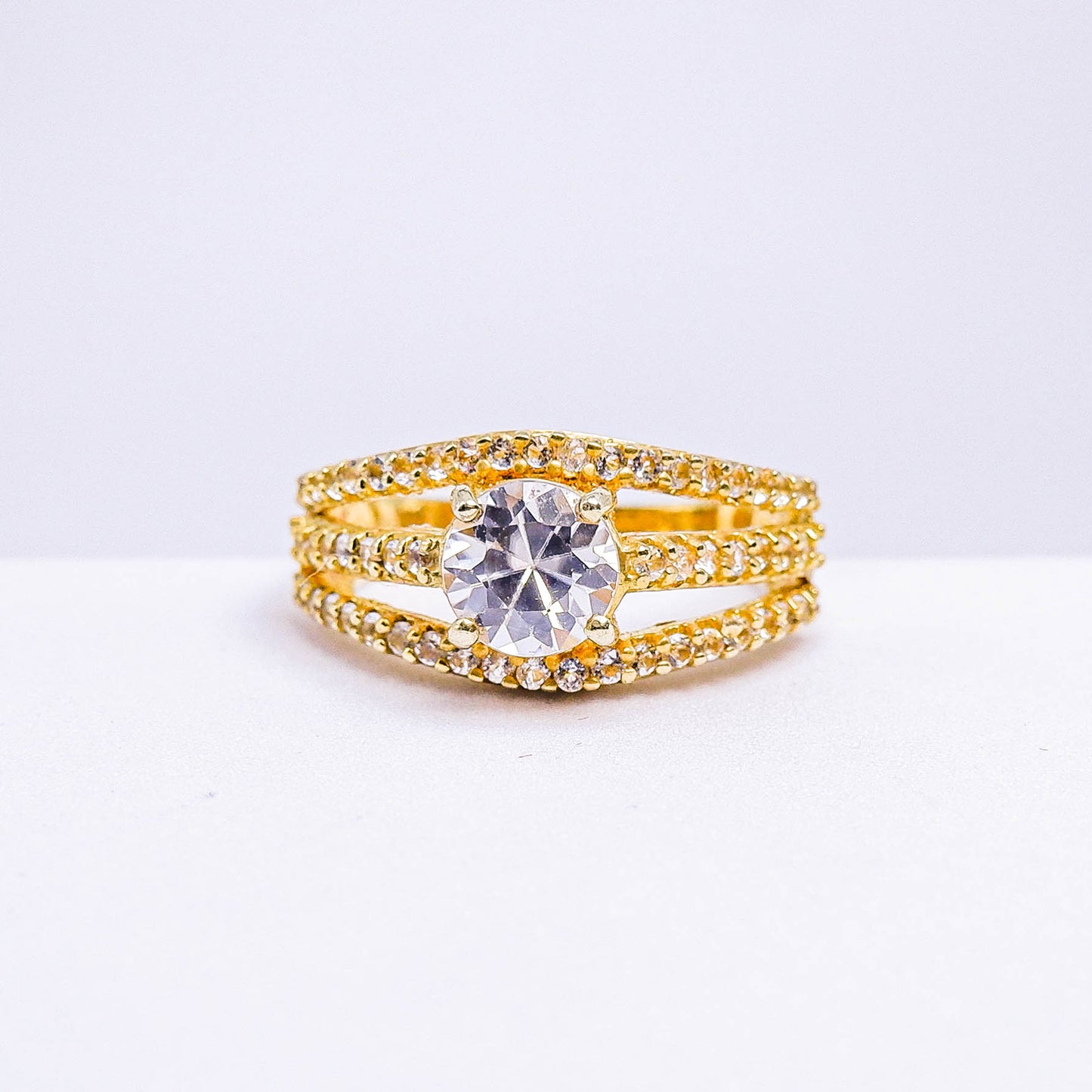 แหวนเงินแท้ 925 ฝังพลอย เพทายขาว (White Zircon) + ไวท์โทพาส (whitetopaz)