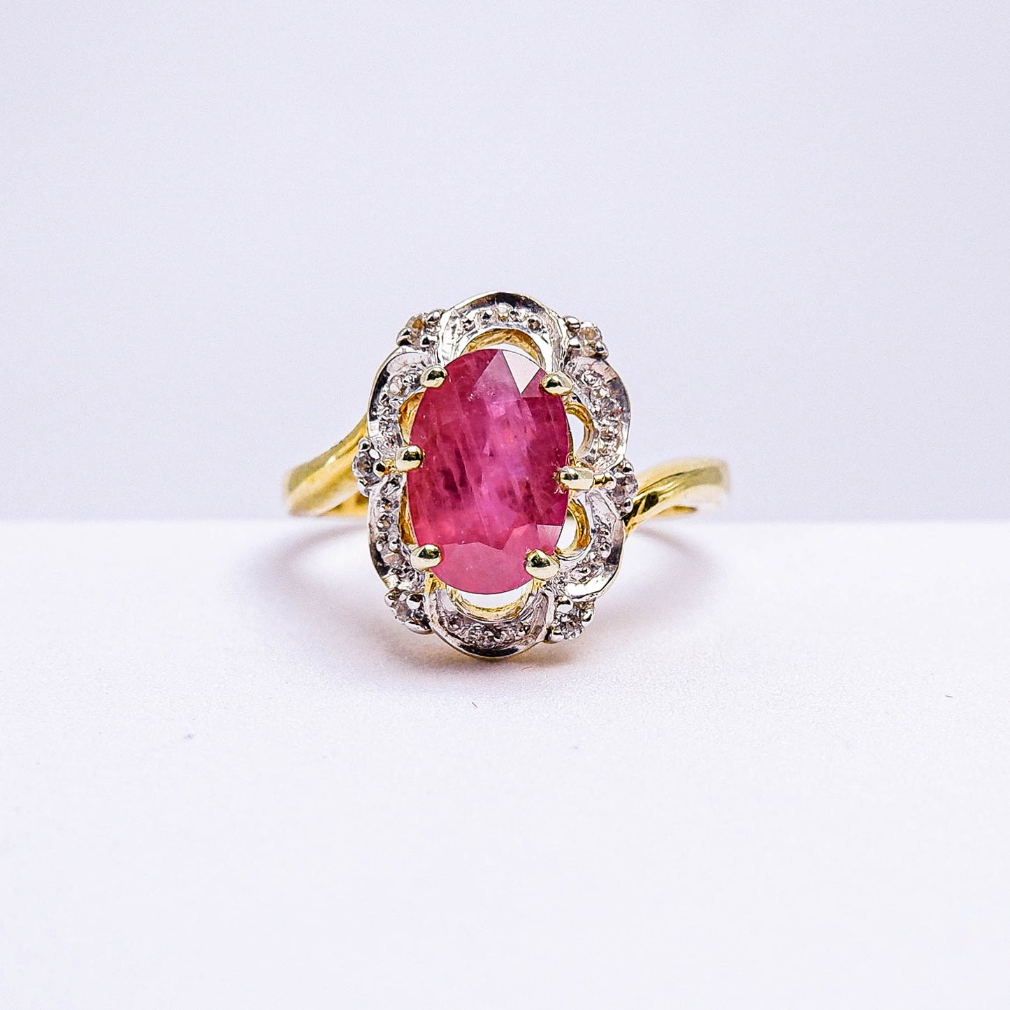 แหวนเงินแท้ 925 ฝังพลอย ทับทิมแทนซาเนีย (Tanzania Ruby) + เซอร์คอน (Zircon)