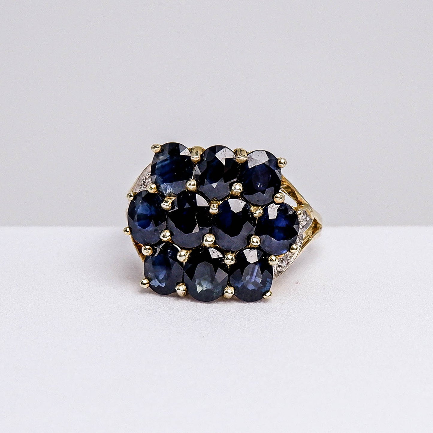 แหวนเงินแท้ 925 ฝังพลอย ไพลิน (Blue Sapphire) + เซอร์คอน (Zircon)