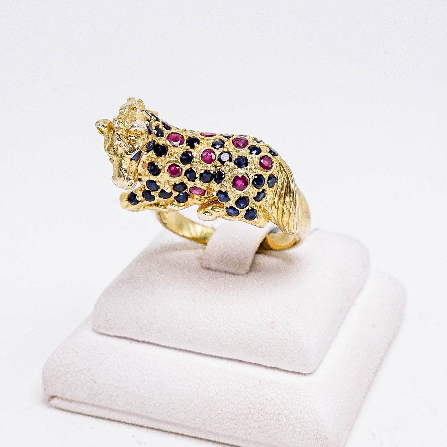 แหวนเงินแท้ 925 ฝังพลอย ไพลิน (Blue Sapphire) + ทับทิมไทย (Siam Ruby)